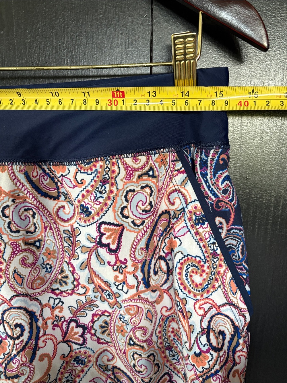 👙Lands’ End Swim Skirt Skort Shorts. Paisley and Navy. Excellent condition! 10 - Picture 6 of 12